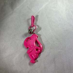 Vintage 1980 neon pink dog bell charm